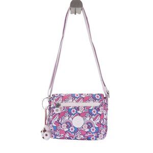 Kipling Mini Crossbody Bag Unicorn Floral Print Adjustable Strap Recycled Fabric